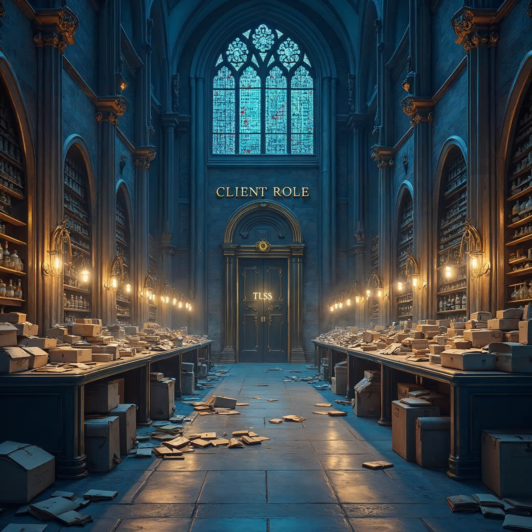 mail.tricode.app rollout shown as a secure mail operations hall with restricted access